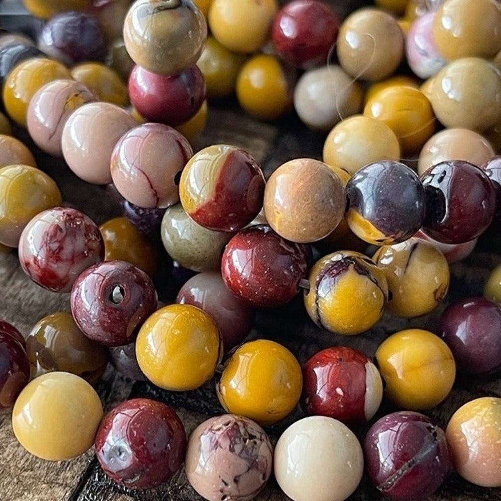 4mm Natural Mookaite Round Bead Strands
